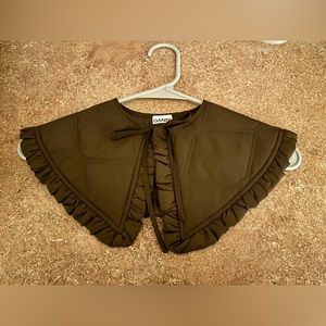 Ganni Quilted Ruffle Collar